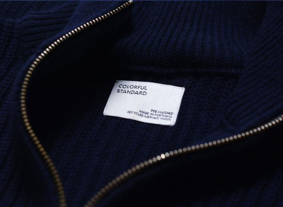 Colorful Standard Merino Quarter Zip Navy Blue - Colorful Standard