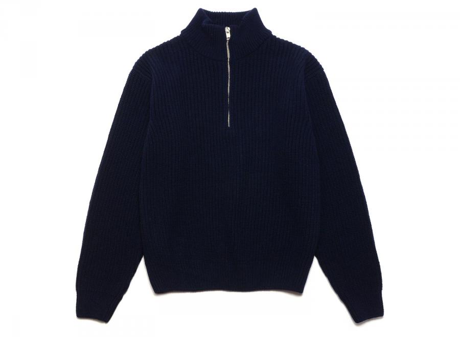 Colorful Standard Merino Quarter Zip Navy Blue - Colorful Standard