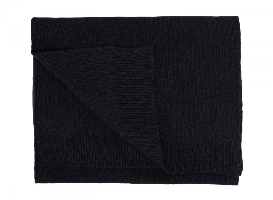 Colorful Standard Merino Wool Scarf Deep Black - Colorful Standard