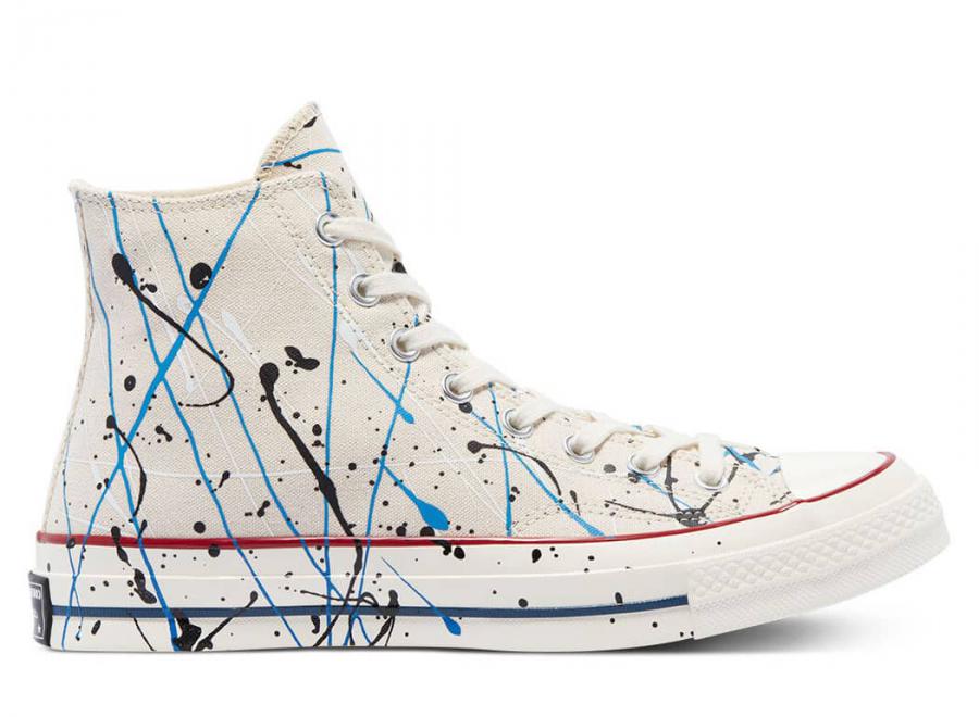 Converse Chuck 70 Hi Paint Splatter Egret / Digital Blue 170802C - Converse