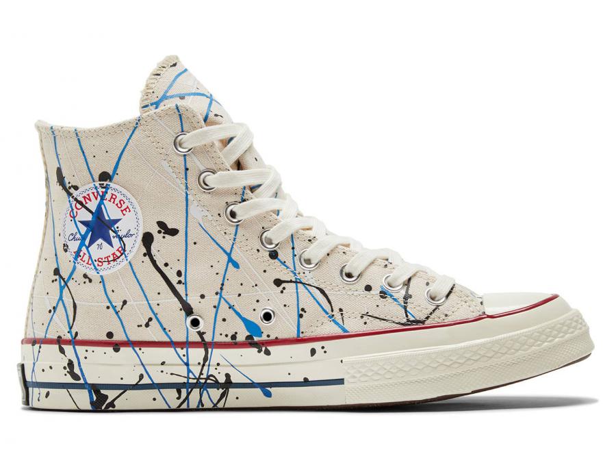 Converse Chuck 70 Hi Paint Splatter Egret / Digital Blue 170802C - Converse