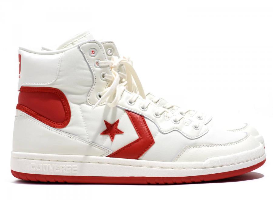 Converse Fastbreak Nylon High Top Egret / Red 159663C - Converse