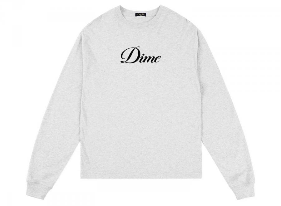 Dime Cursive LS TShirt Ash DIMED1FA2622ASH - Dime