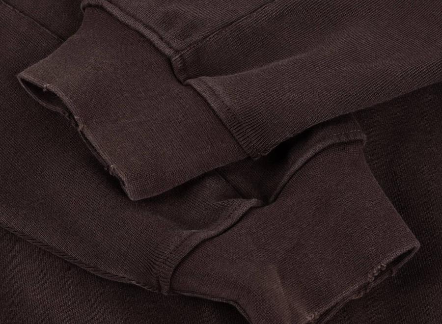 Dime Distressed Terry Zip Hoodie Acid Brown DIMED1FA264BRW - Dime