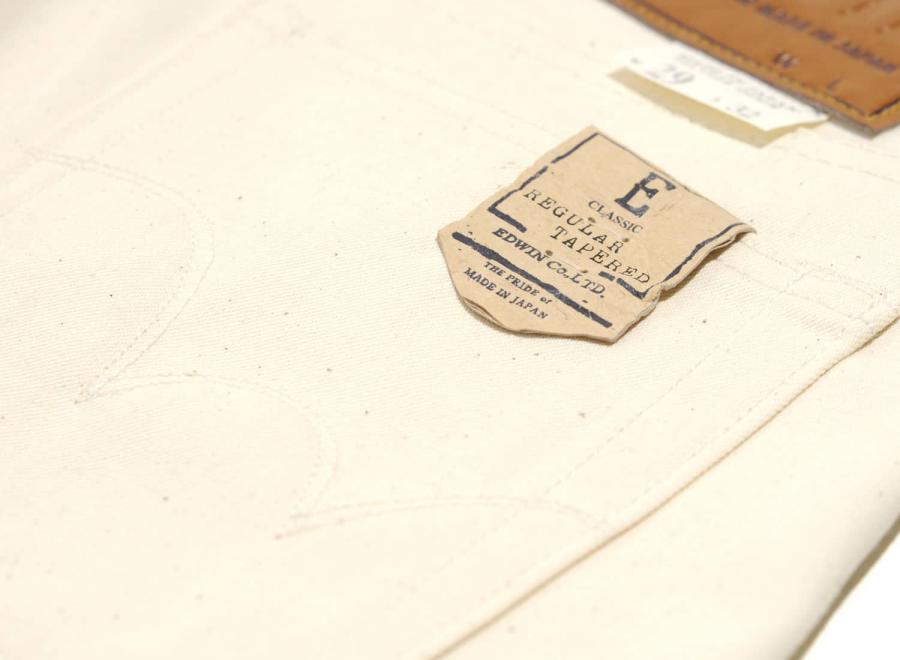Edwin Classic Regular White Denim Navy Selvage - Edwin