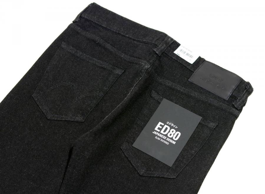 Edwin ED-80 CS Ayano Black Denim Rinsed - Edwin