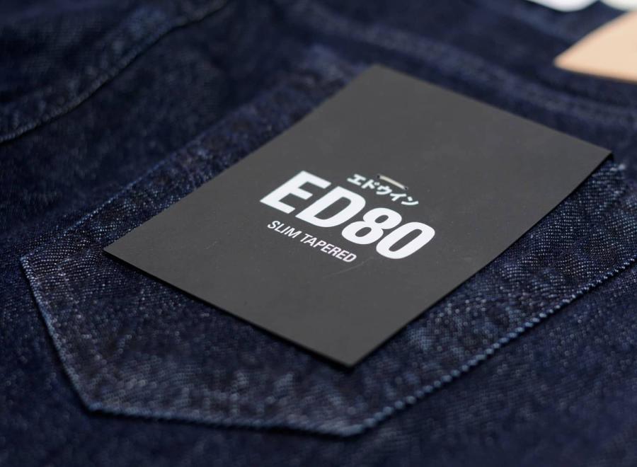Edwin Ed-80 Slim Tapered CS Red Listed Blue Denim Rinsed - Edwin