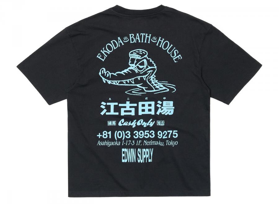 Edwin Ekoda Bath House Tshirt Black I037318 - Edwin