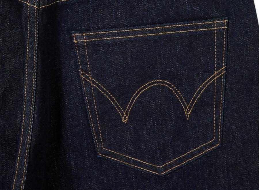 Edwin Regular Tapered Jeans Kaihara Pure Indigo Stretch Denim Blue Rinsed I032057 - Edwin