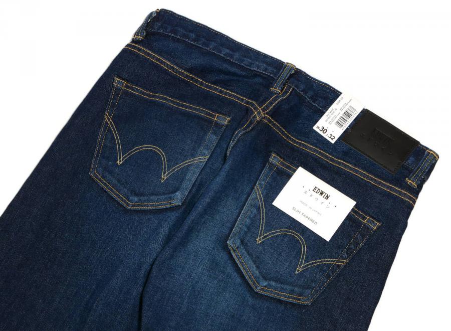 Edwin Slim Tapered Kaihara Denim Blue Dark Used - Edwin