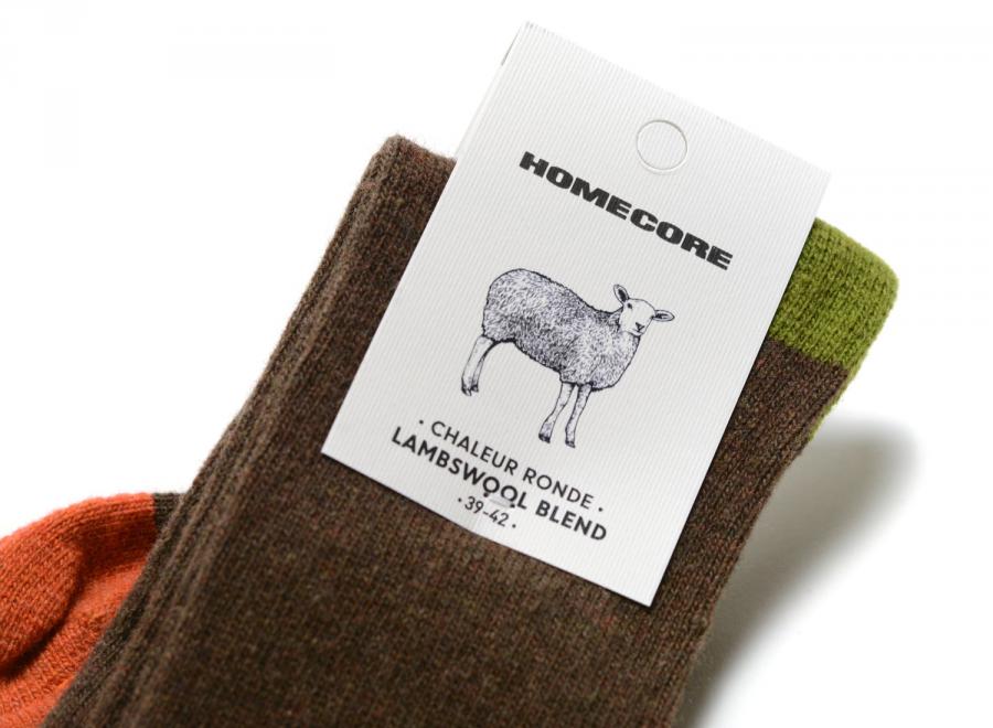 Homecore Lambswool Socks Harlequin Brown-Multi 1-206-704 - Homecore