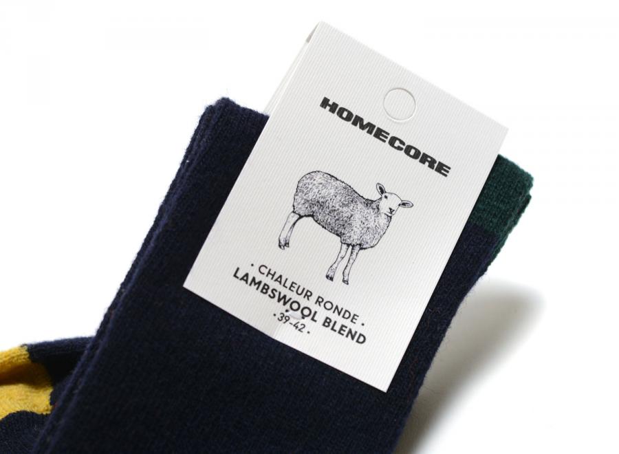 Homecore Lambswool Socks Harlequin Navy-Multi 1-206-704 - Homecore