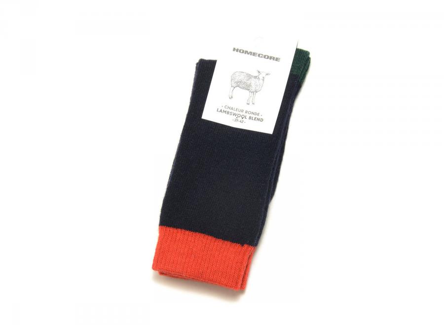 Homecore Lambswool Socks Harlequin Navy-Multi 1-206-704 - Homecore