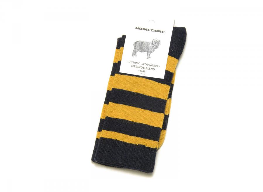 Homecore Merino Socks Stripes Navy-Honey 1-206-716 - Homecore
