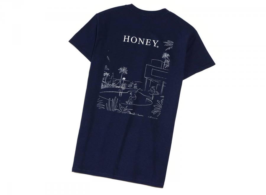 Honey Pool Tee Navy - Honey Skateshop