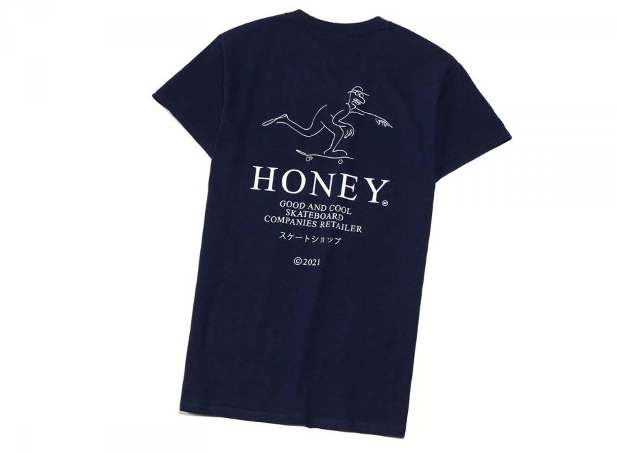 Honey Pushing Tee Navy - Honey Skateshop
