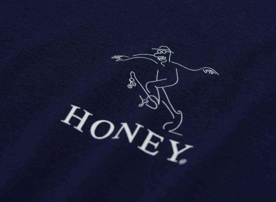 Honey Pushing Tee Navy - Honey Skateshop