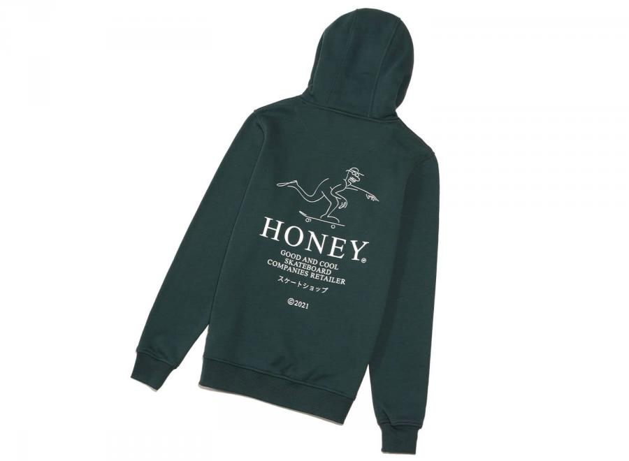 Honey Pushing Hoodie Forest Green - Honey Skateshop