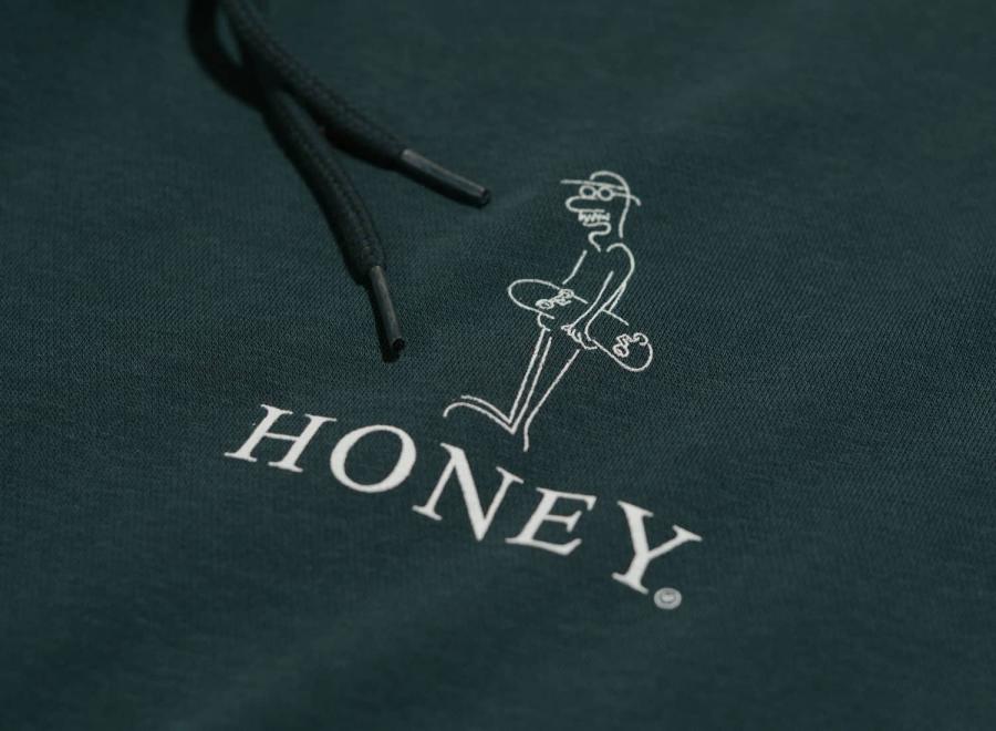 Honey Pushing Hoodie Forest Green - Honey Skateshop
