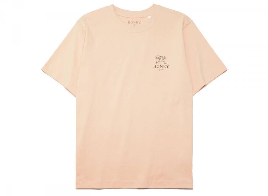 Honey Skateshop Skeleton Tshirt Peach - Honey Skateshop