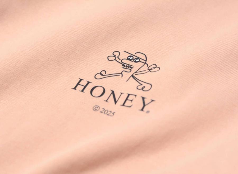 Honey Skateshop Skeleton Tshirt Peach - Honey Skateshop