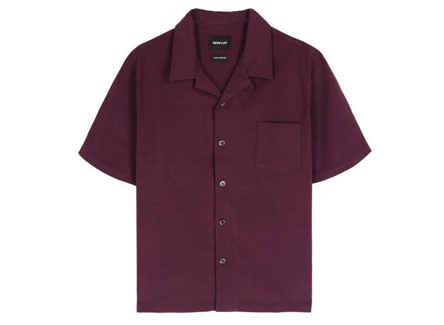 Howlin By Morrison Cocktail Shirt Seersucker Burgundy - Howlin By Morrison