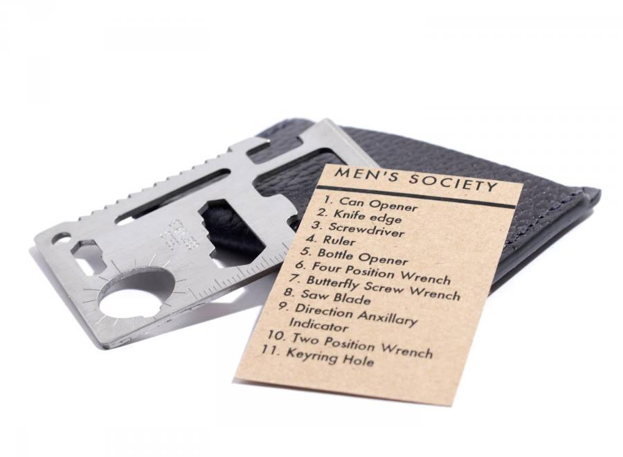 Men Society Leather Wallet Multi Tool - Men Society