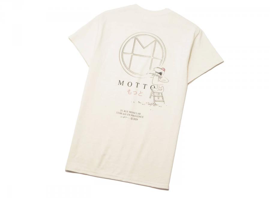 Motto Logo Tee Engraved Beige - Novoid Plus