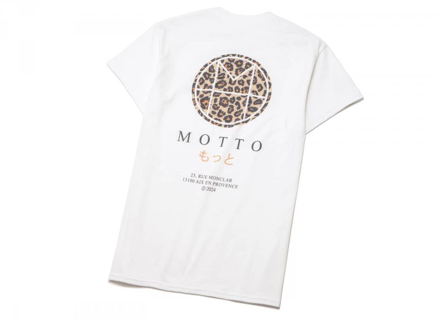 Motto Logo Tee Leopard White - Novoid Plus