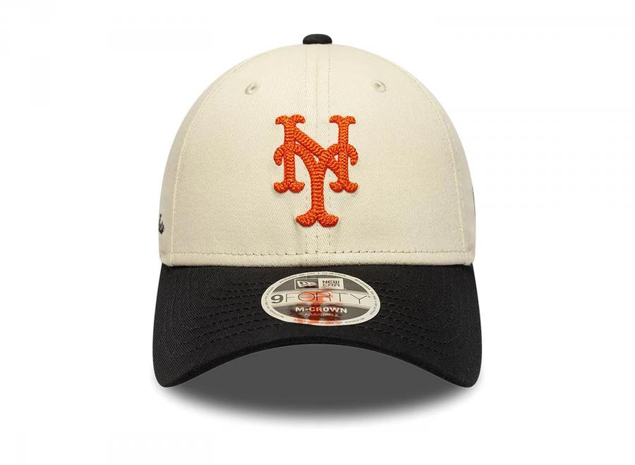 New Era 9FORTY New York Mets MLB Side Script Cream M-Crown 60856245 - New Era
