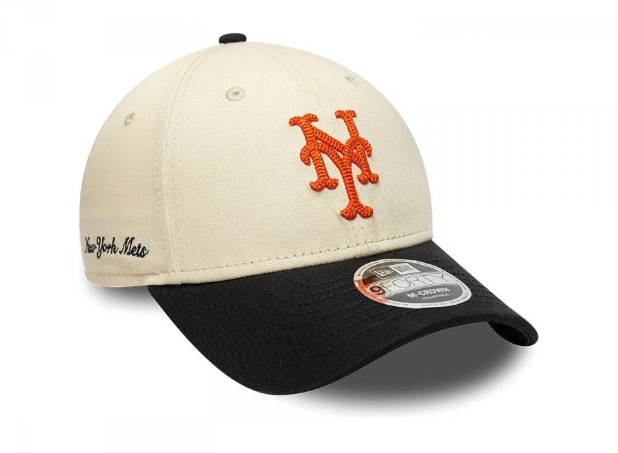 New Era 9FORTY New York Mets MLB Side Script Cream M-Crown 60856245 - New Era