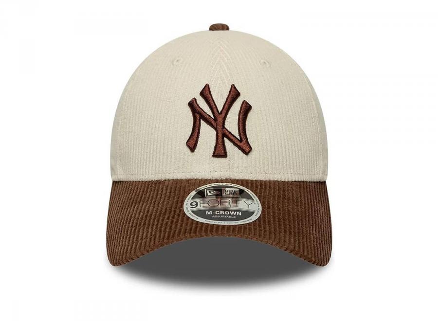 New Era 9FORTY New York Yankees MLB Cord Cream & Brown M-Crown 60915868 - New Era