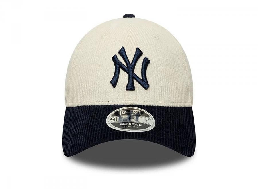 New Era 9FORTY New York Yankees MLB Cord White & Black M-Crown Cream 60915978 - New Era