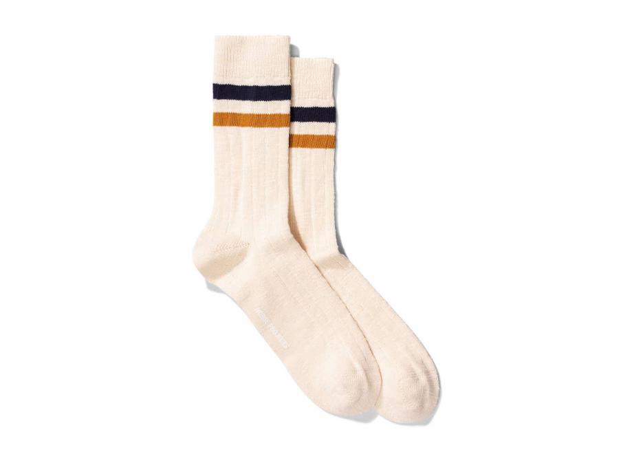 Norse Projects Bjarki Slub Stripe Cadmium Orange - Norse Projects
