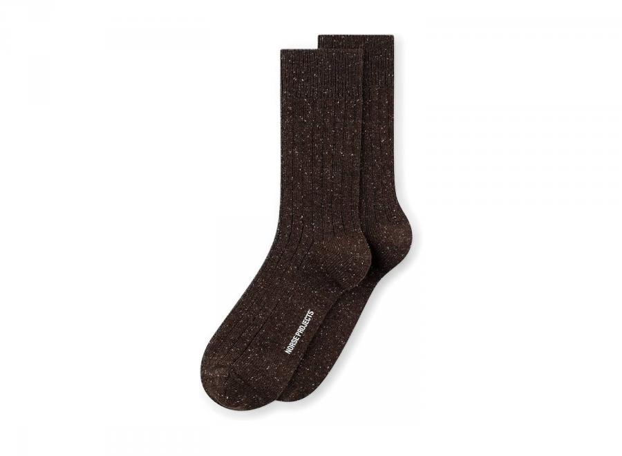 Norse Projects Bykle Neps Fairisle Sock Seal Brown N82-0779-9024 - Norse Projects