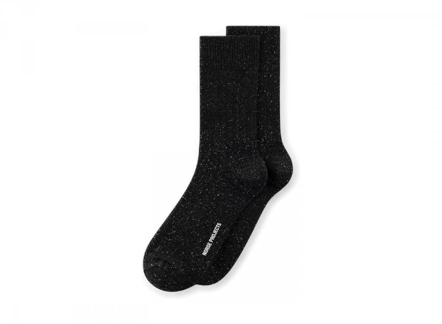 Norse Projects Bykle Neps Rib Sock Charcoal Melange N82-0778-1034 - Norse Projects