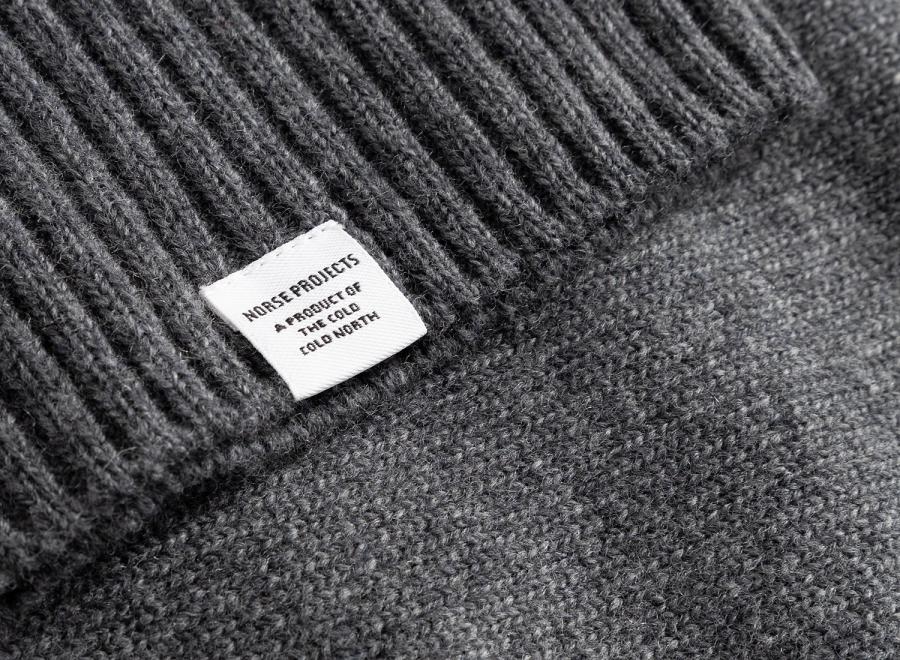 Norse Projects Stensmark Merino Lambswool Sweater Grey Melange N45-0700-1500 - Norse Projects