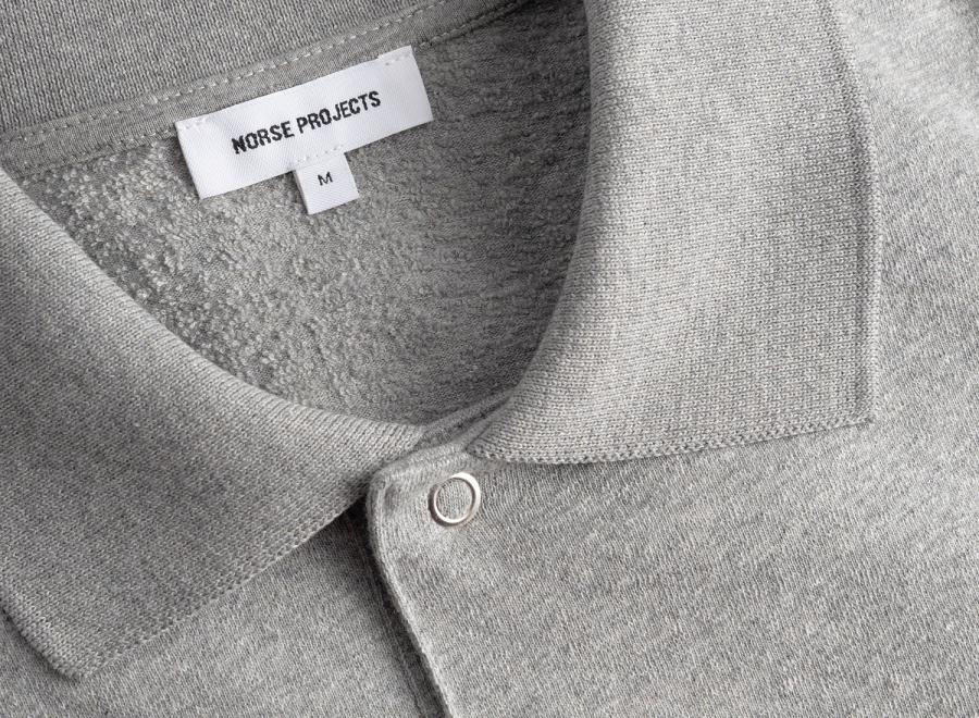 Norse Projects Sylane Relaxed Jersey Polo Grey Melange N20-1399-1500 - Norse Projects