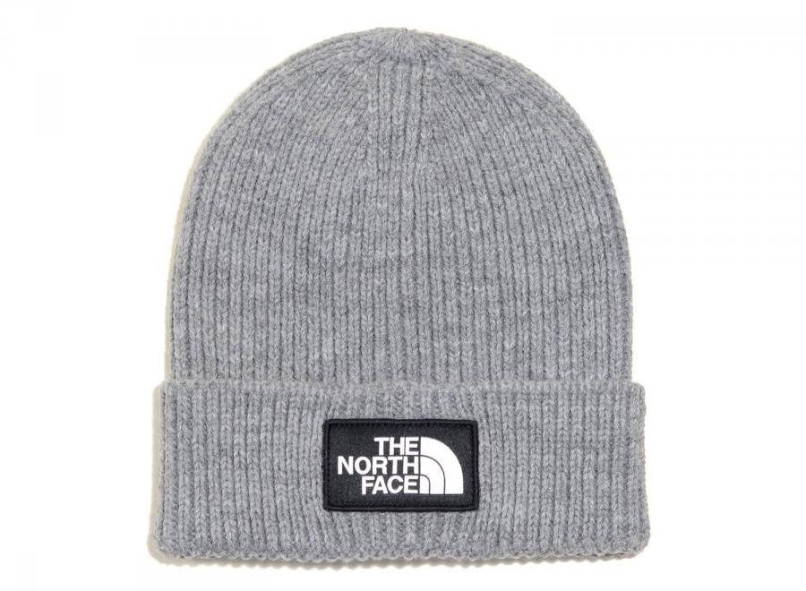 The North Face Logo Box Cuff Beanie Grey - The North Face