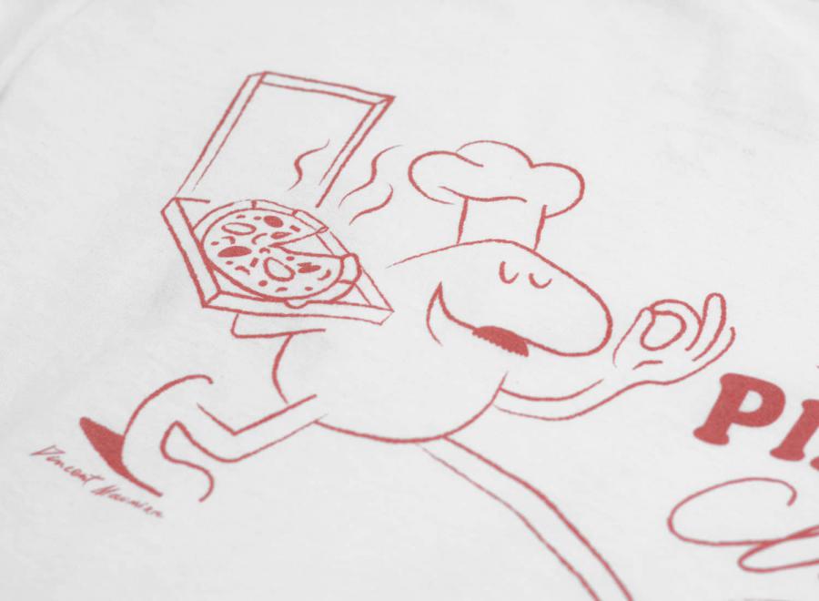 Novoid Plus Pizza Club Tee White Red - Novoid Plus