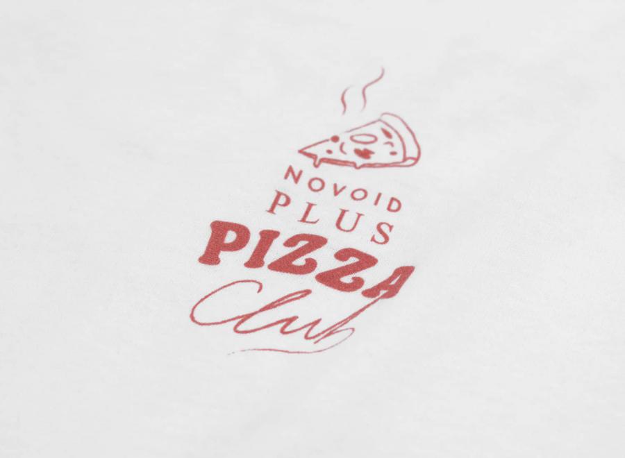 Novoid Plus Pizza Club Tee White Red - Novoid Plus