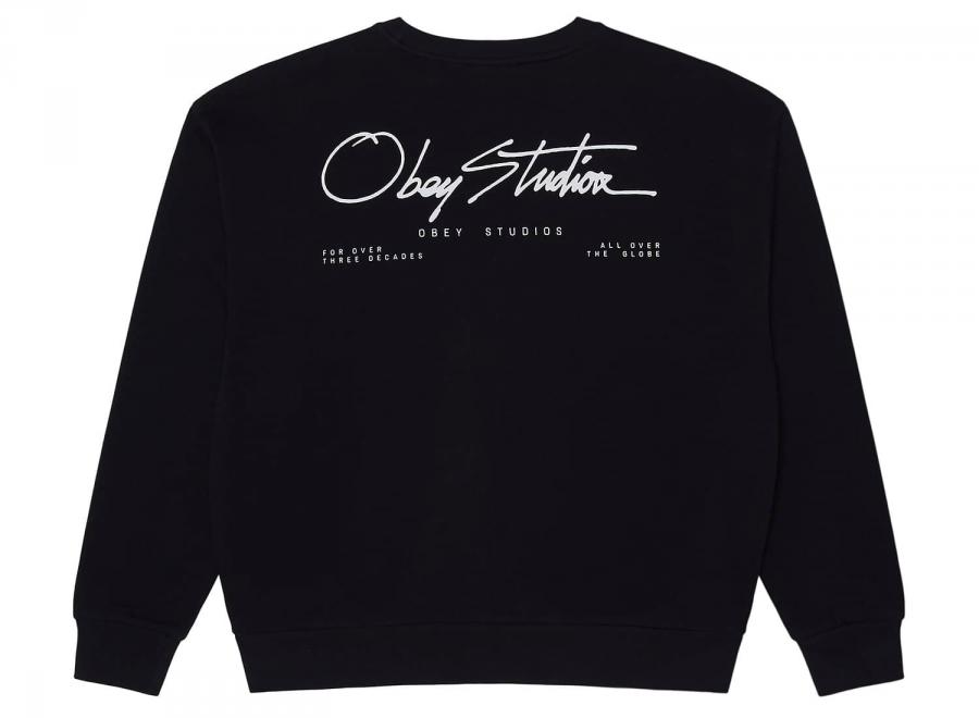 Obey Autograph Crew Black 111600104BLK - Obey