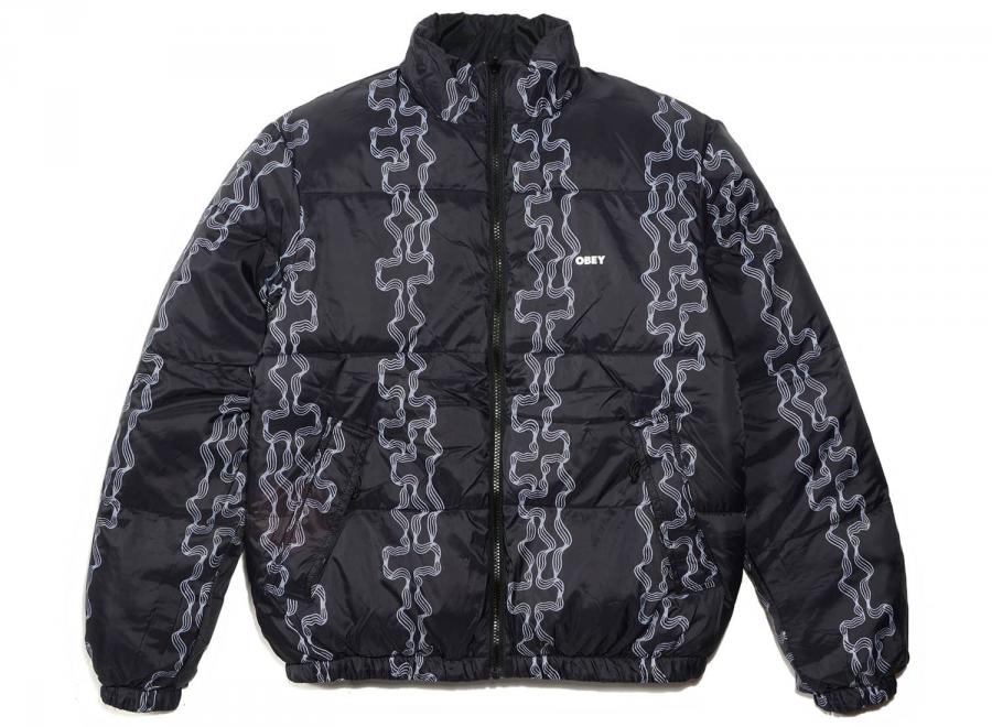 Obey Benny Puffer Jacket Black - Obey