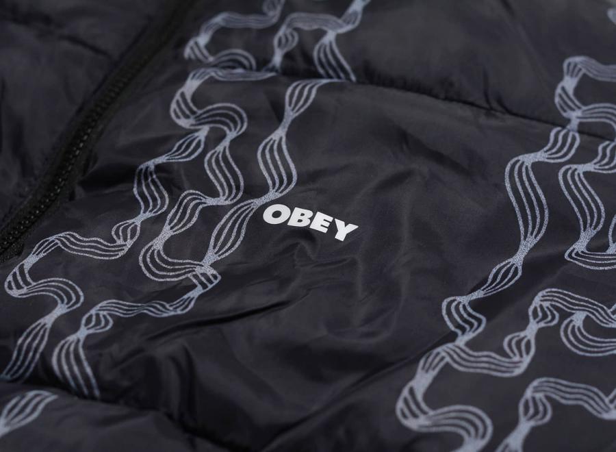 Obey Benny Puffer Jacket Black - Obey