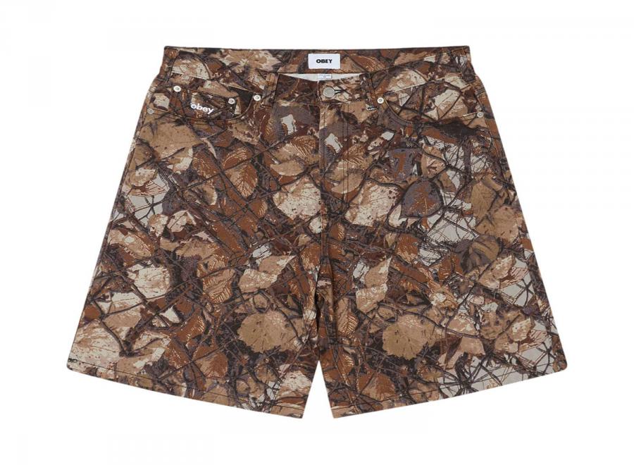 Obey Bigwig Baggy Denim Short Fence Camo 172100107 - Obey