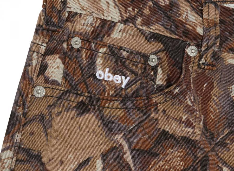 Obey Bigwig Baggy Denim Short Fence Camo 172100107 - Obey