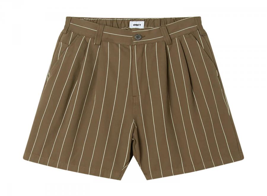 Obey Foster Stripe Pleated Short Canteen Multi 172100100 - Obey