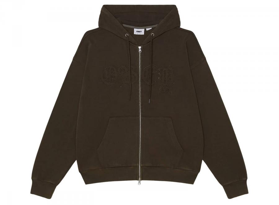 Obey Gothic Zip Hood Dusty Black Olive 111640030DBOV - Obey