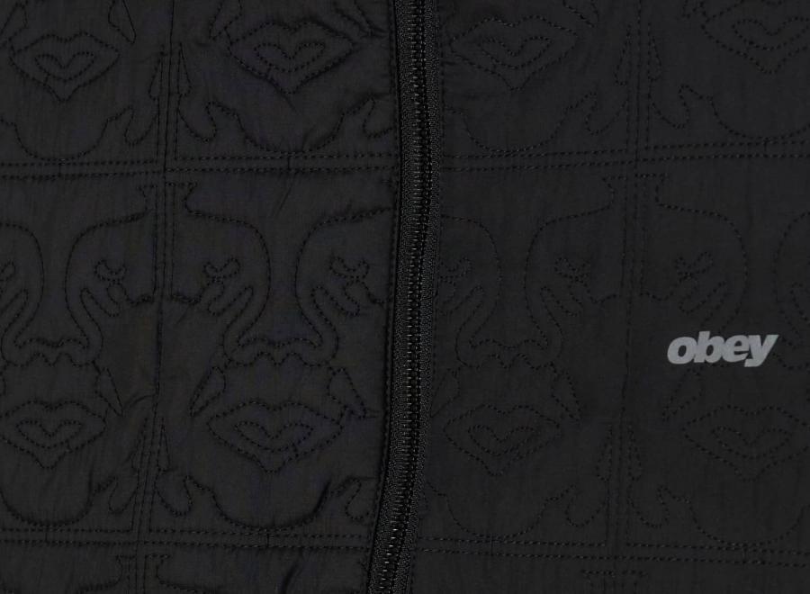 Obey Icon Quilted Jacket Black 121800629BLK - Obey