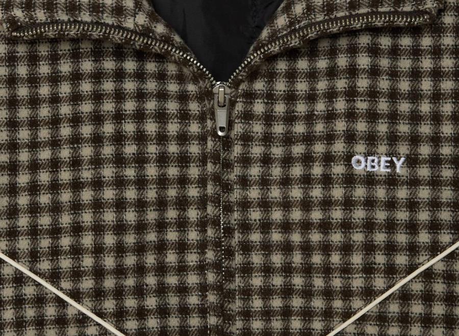 Obey Leisure Training Jacket Abbey Stone Plaid 121800632ABS - Obey